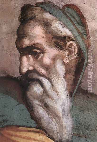 Achim - Eliud (detail-1) 1511-12 Oil Painting - Michelangelo Buonarroti