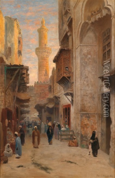 Arabische Strasenszene Oil Painting - Frans Wilhelm Odelmark