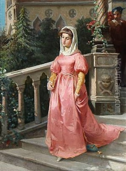 A Young Woman In Venice Oil Painting - John Everett Millais