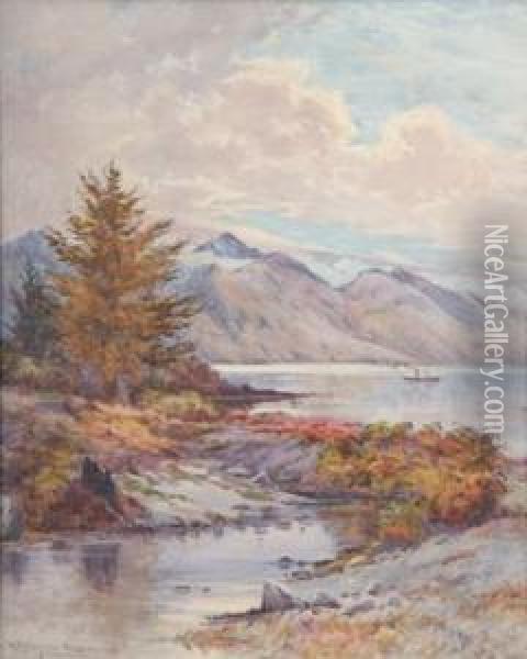 Lake Wakatipu Oil Painting - William Menzies Gibb