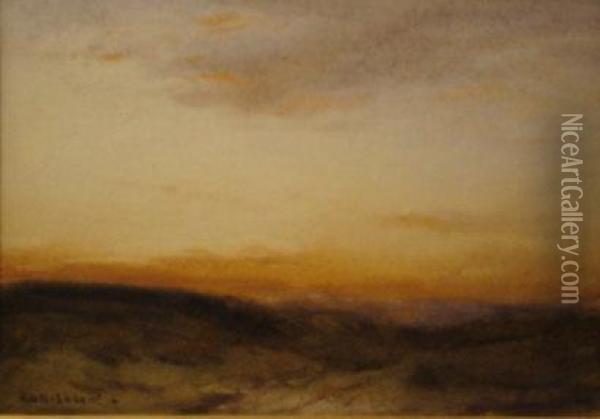 Sunset Landscape Oil Painting - Robert Buchan Nisbet