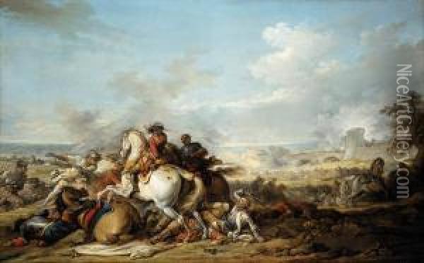A Battle Scene Oil Painting - Joseph Parrocel