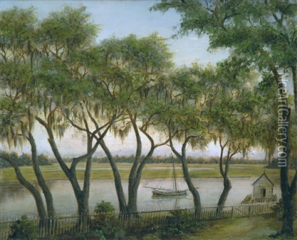 River Scene Oil Painting - Joseph Lee