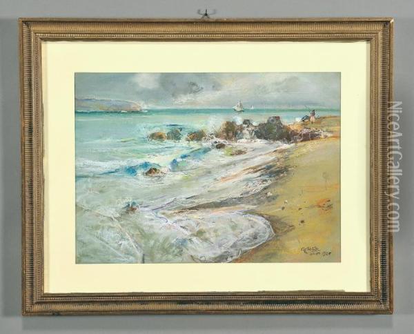 Spiaggia Oil Painting - Giuseppe Casciaro