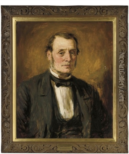 Portrait Of A Gentleman, Traditionally Identified As James Templeton, Bust-length, In Formal Dress Oil Painting - William McTaggart