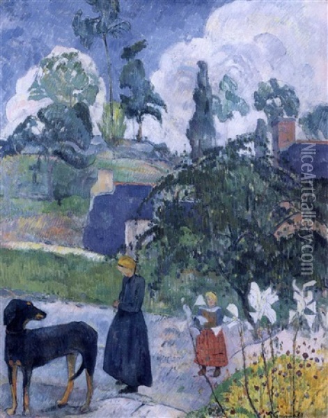 Entre Les Lys Oil Painting - Paul Gauguin