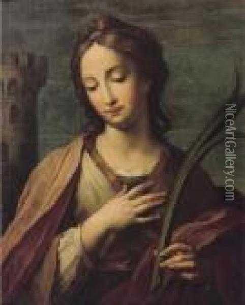 Saint Barbara Oil Painting - Francesco Giovanni Gessi