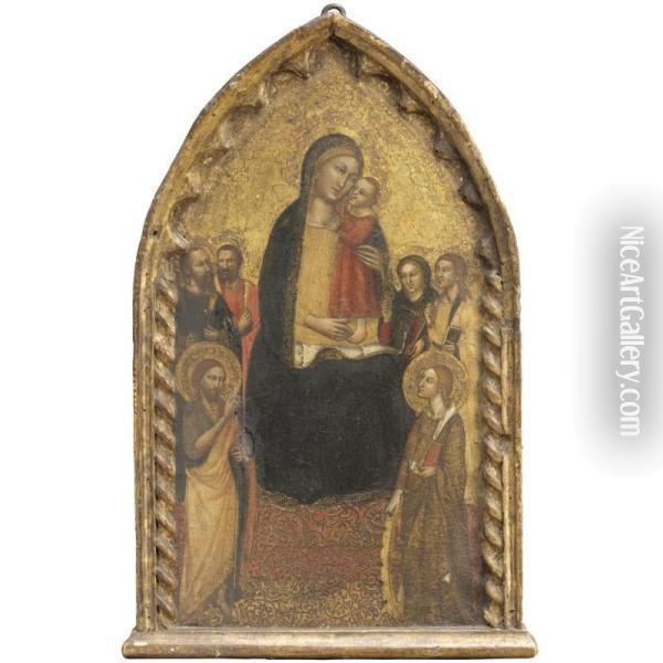 Madonna Col Bambino E Santi Oil Painting - Niccolo Di Tommaso