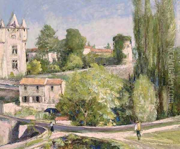Chateau sur la riviere Oil Painting - Victor Charreton