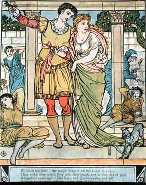The Prince rescuing the princess Oil Painting - Walter Crane