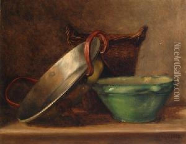 Still Life With Bowls And Dishes Oil Painting - Jacobus Van Looy