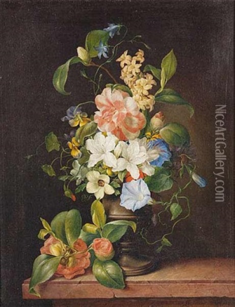 A Bouquet In A Vase Oil Painting - Franz Xaver Petter