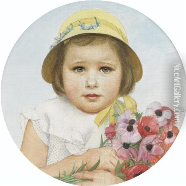 La Petite-fille De Mrs Benjamin Moore Oil Painting - Bernard Boutet De Monvel