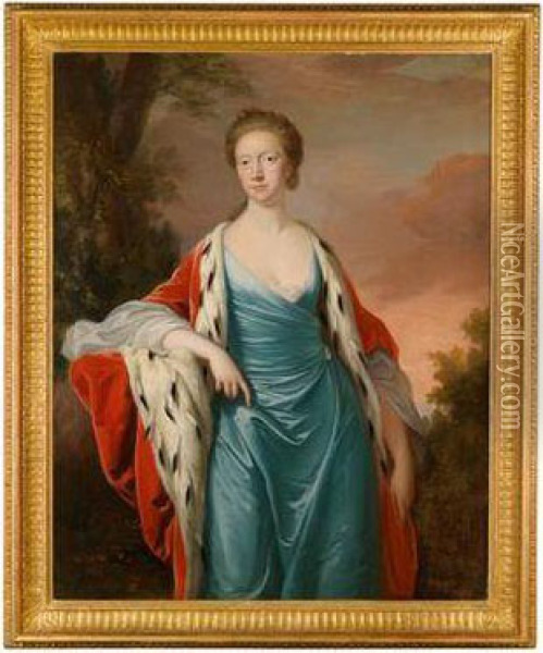 Portrat Einer Dame Aus Dem Englischen Hochadel Oil Painting - Thomas Hudson