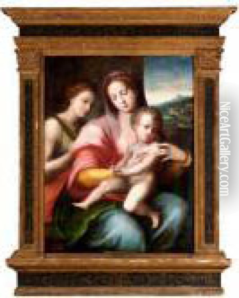The Mystic Marriage Of Saint Catherine Oil Painting - Domenico Puligo