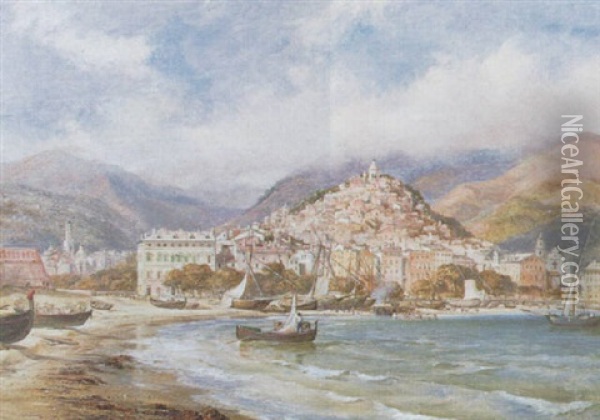 San Remo, Gulf Of Genoa, Italy Oil Painting - Edward William Cooke