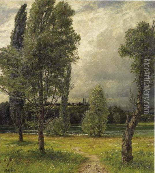Landschaft Oil Painting - Adolf Stabli