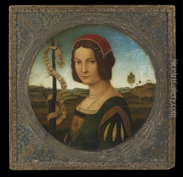 Portrait Of Julia De Rubeis, From The House Of De' Rossi Oil Painting - Lorenzo Di Credi