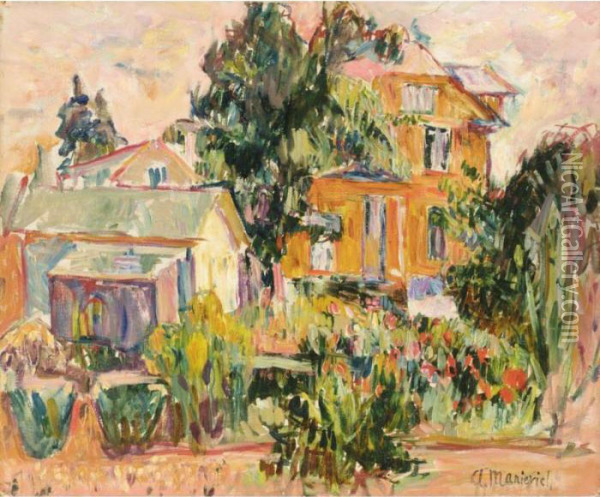 The Yellow House Oil Painting - Abraham Manievich