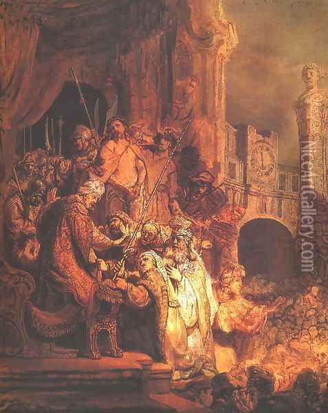 Christ Before Pilate and the People Oil Painting - Rembrandt Van Rijn