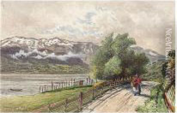 Vossvangen, Norway Oil Painting - Francis Seymour Leslie