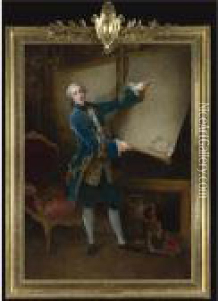 Portrait Of The Comte De Vaudreuil Oil Painting - Francois-Hubert Drouais