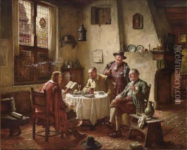 Amusing Stories Oil Painting - Fritz Wagner