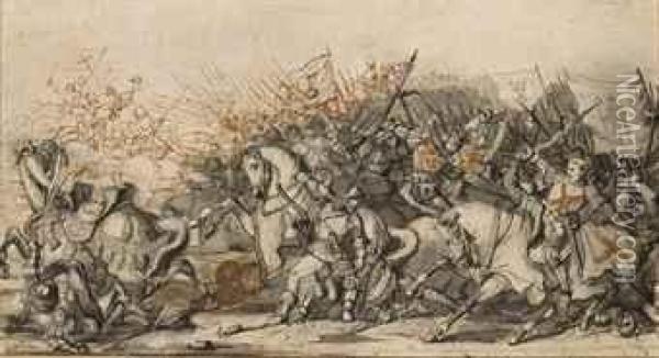 La Bataille De Granson, Oil Painting - Edouard Maissiat De Ploennis