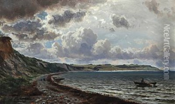 Coastal Scene On An Autumn Day Oil Painting - Holger Luebbers