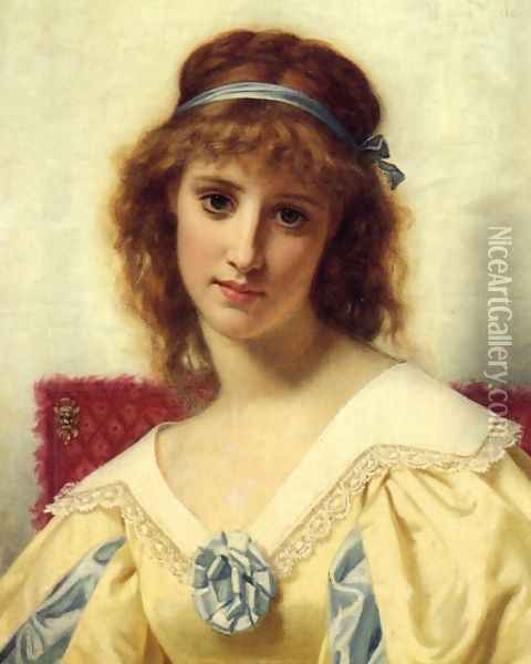 Portrait of a Young Beauty Oil Painting - Hugues Merle