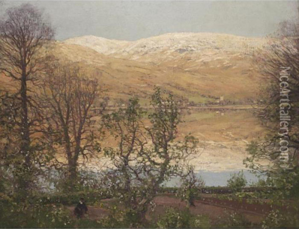 Spring Snows At Loch Fyne Oil Painting - George Houston