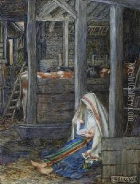 The Nativity Oil Painting - Eleanor Fortescue Brickdale