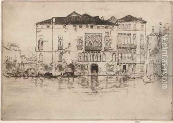 The Palaces, from Venice Oil Painting - James Abbott McNeill Whistler