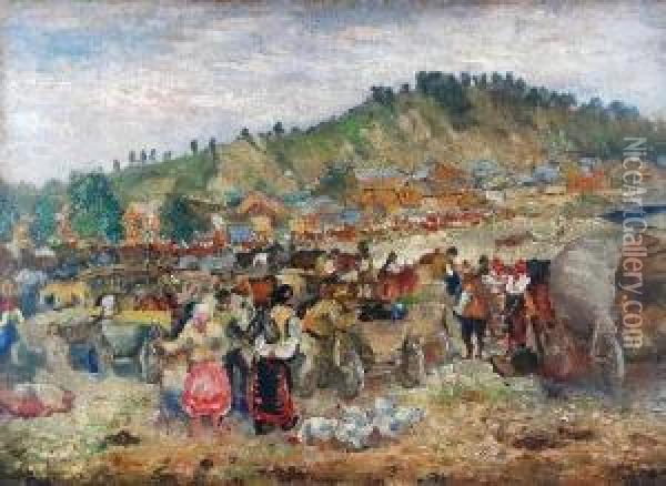 Jarmark W Kosowie Oil Painting - Fryderyk Pautsch