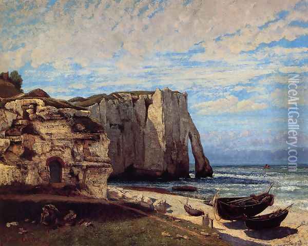 The Cliffs at Etretat after the storm, 1870 Oil Painting - Gustave Courbet