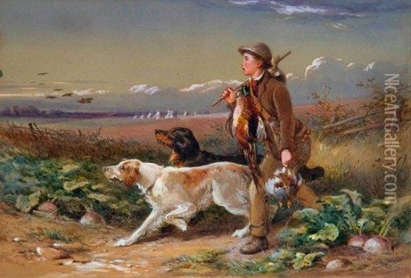 Gamekeepers Boy Oil Painting - James Jnr Hardy