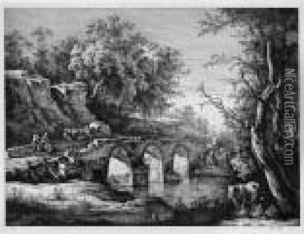 Le Grand Pont De Pierre Oil Painting - Jean-Jacques De Boissieu