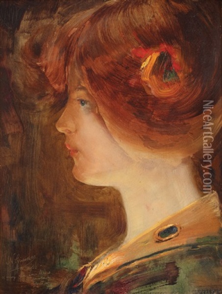 Portret De Fetita Oil Painting - Nicolae Grimani