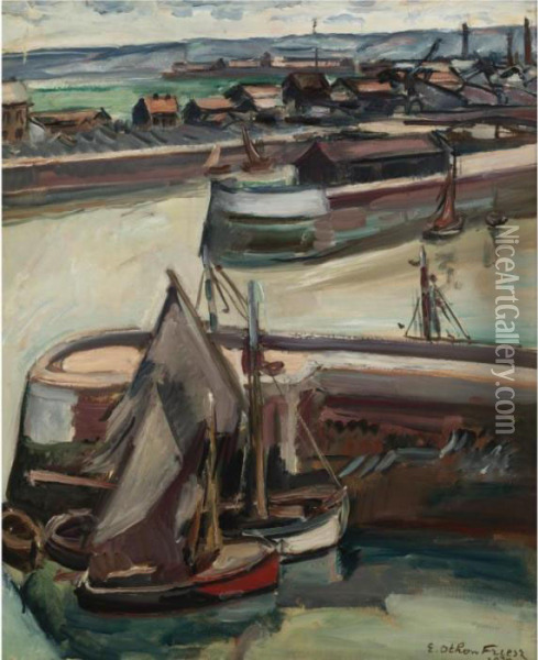 Port D'honfleur Oil Painting - Emile-Othon Friesz