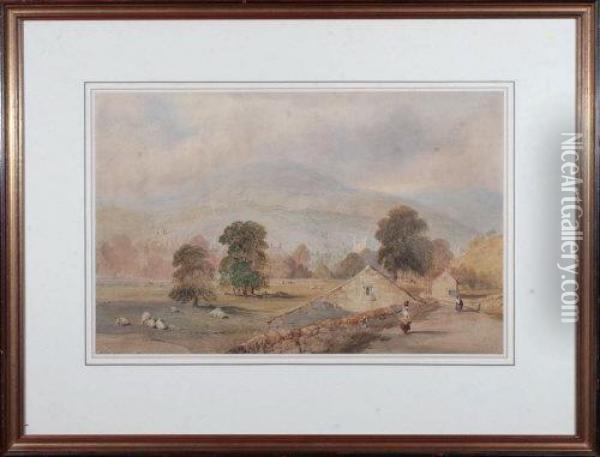 A Country Lane Near Wooler Oil Painting - Thomas Miles Richardson
