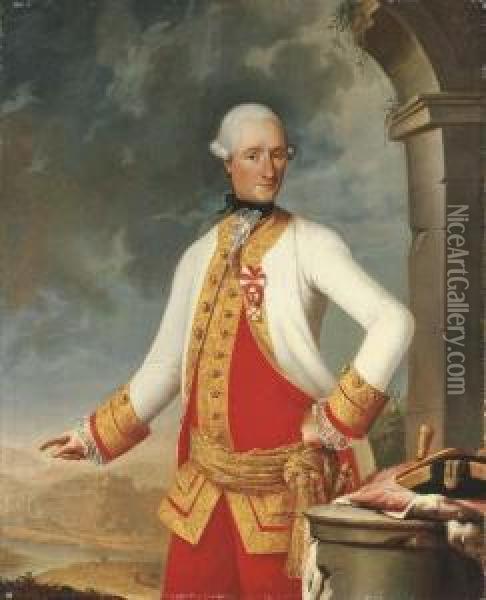 Portrait Of An Austrian General Oil Painting - Johann Baptist the Elder Lampi