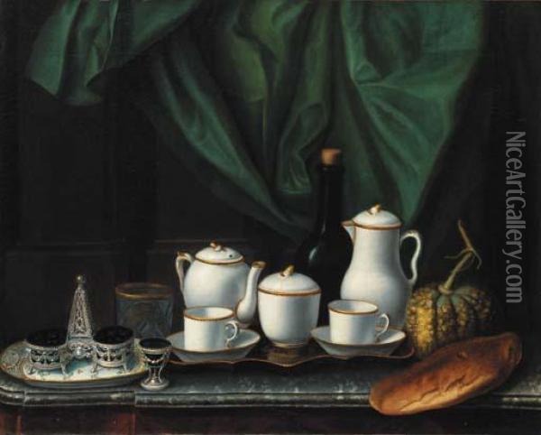 A Salt Cellar And An Egg Cup Oil Painting - Claude Joseph Fraichot