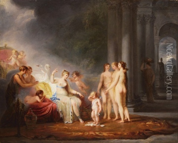 Venus Admonishing Cupid Oil Painting - Marguerite Gerard