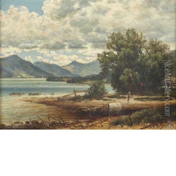 The Shoreline Oil Painting - Robert M. Decker