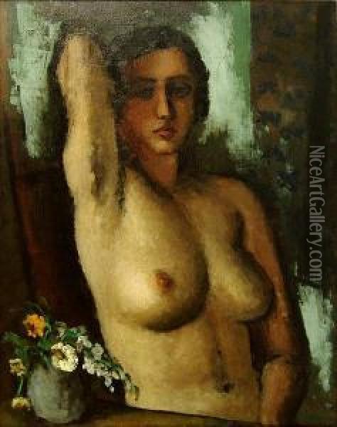 Weiblicher Halbakt Oil Painting - Johann Wilhelm Von Tscharner