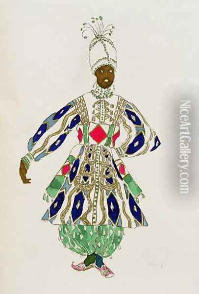 Costume for a 'negro', from Aladdin, 1916 Oil Painting - Leon Samoilovitch Bakst