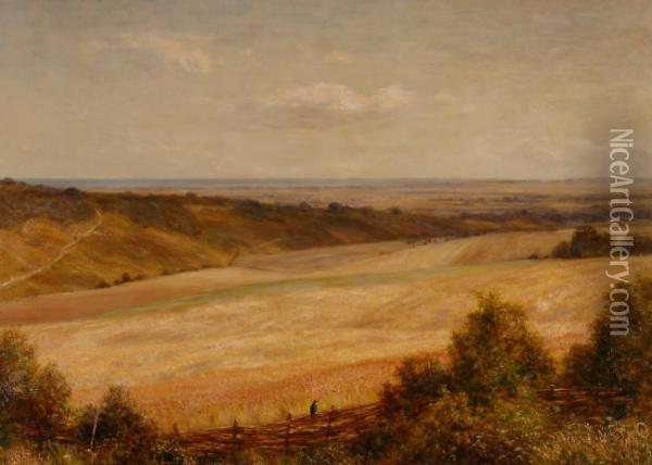 Extensive Landscape Oil Painting - Charles Edward Johnson