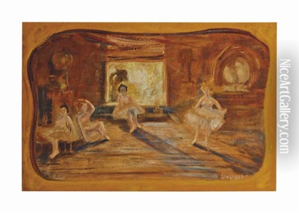 Ballet Girls Oil Painting - Louis Michel Eilshemius