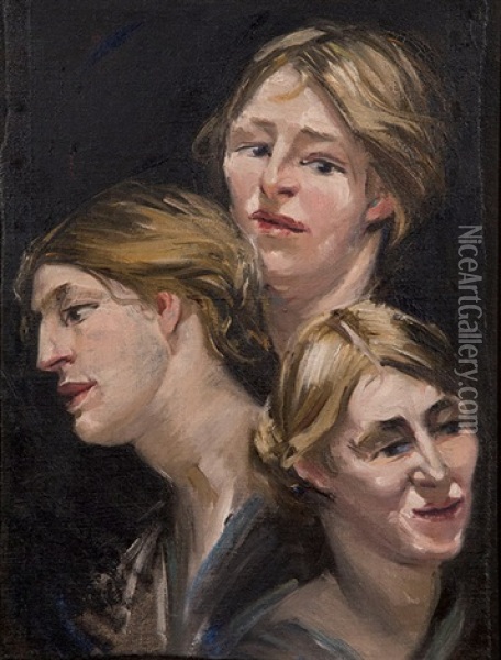 The Cornish Sisters Oil Painting - Mina Arndt
