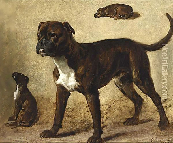 Study Of Boxers Oil Painting - Otto Eerelman